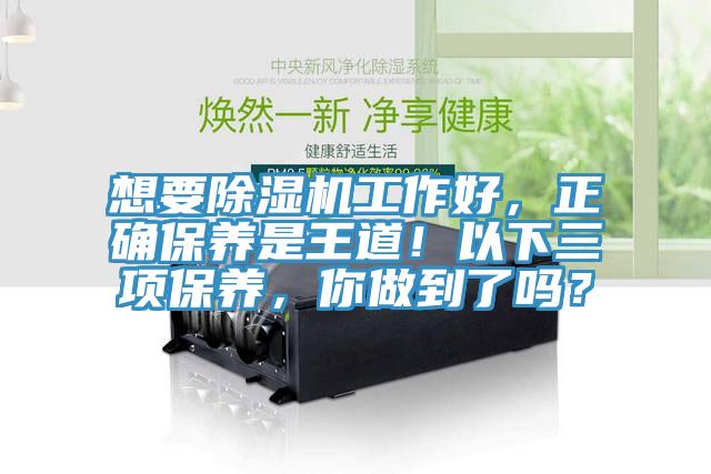 想要除濕機工作好，正確保養是王道！以下三項保養，你做到了嗎？